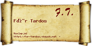 Für Tardos névjegykártya